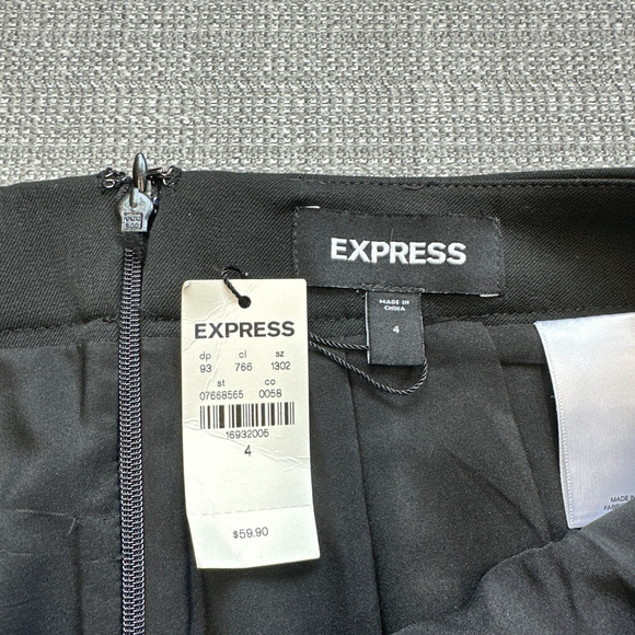 Express Skirt size 4 Black New Pencil Office Career Sheath Minimalist New - Picture 2 of 8